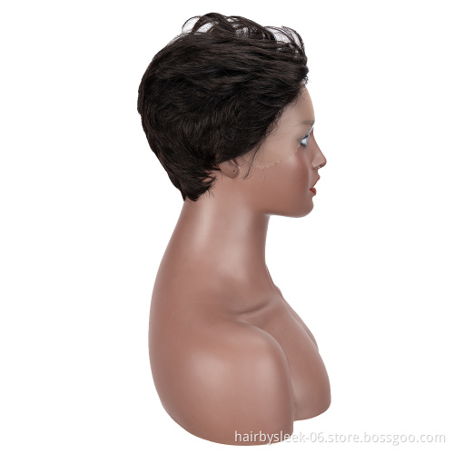 Rebecca Fashion Natural black Short Straight Wigs For Black Women Hd Lace Wig Pixie Cut Human Hair Front Lace Wigs